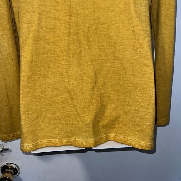 LOGO BY LORI GOLDSTEIN Allspice Yellow Slub Knit Long Sleeve Shirt w/ Pockets-S - Picture 6 of 9
